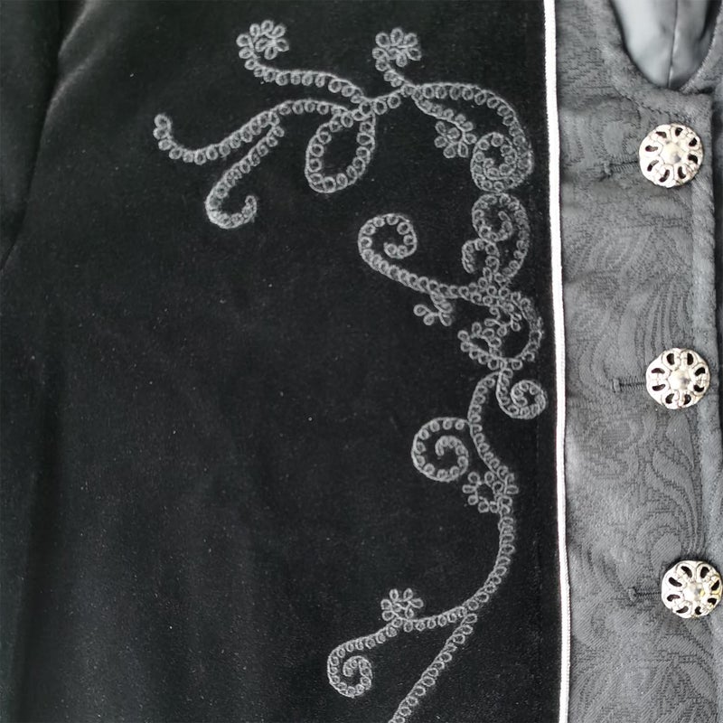 SIAEAMRG Medieval Steampunk Tailcoat Halloween Costumes for Men, Renaissance Pirate Vampire Gothic Jackets Vintage Warlock Frock Coat (M, Black) - Image 4